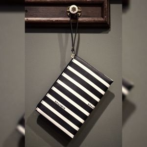 Brahmin B/W Striped Wristlet